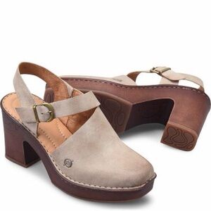 NWOB BORN Devlyn Leather Heeled Clog